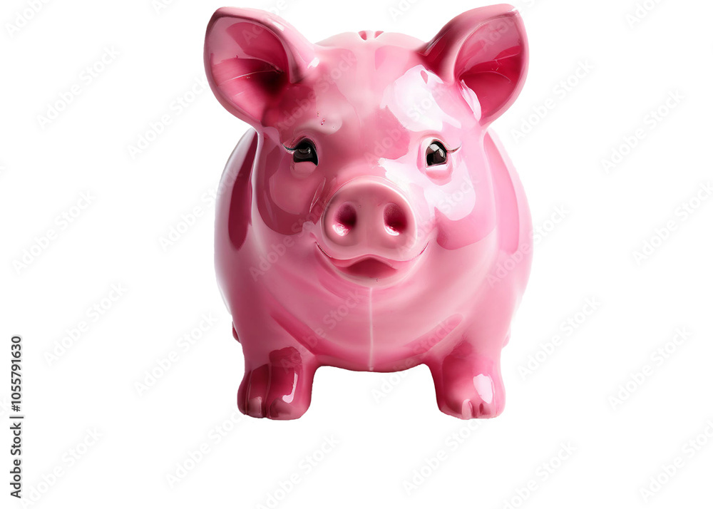 Fototapeta premium pink piggy bank in white back ground, png.