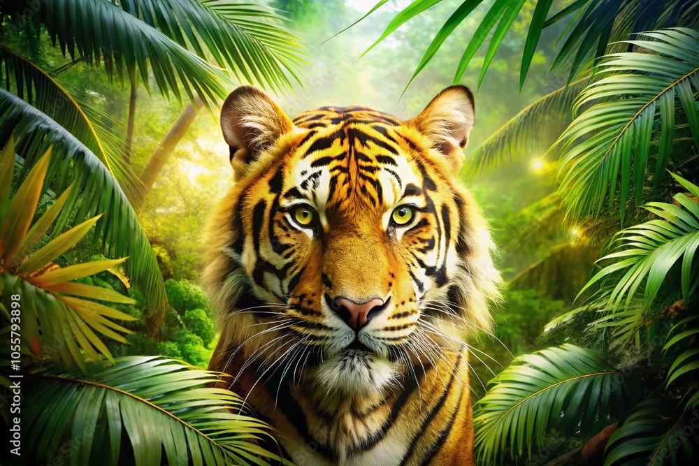 Double Exposure Photography of Tiger Skin with Rich Golden Hues for Nature and Wildlife Themes Double Exposure Photography of Tiger Skin with Rich Golden Hues for Nature and Wildlife Themes