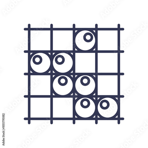 Grid with circular cells symbolizes cell scaffolding in tissue engineering.
