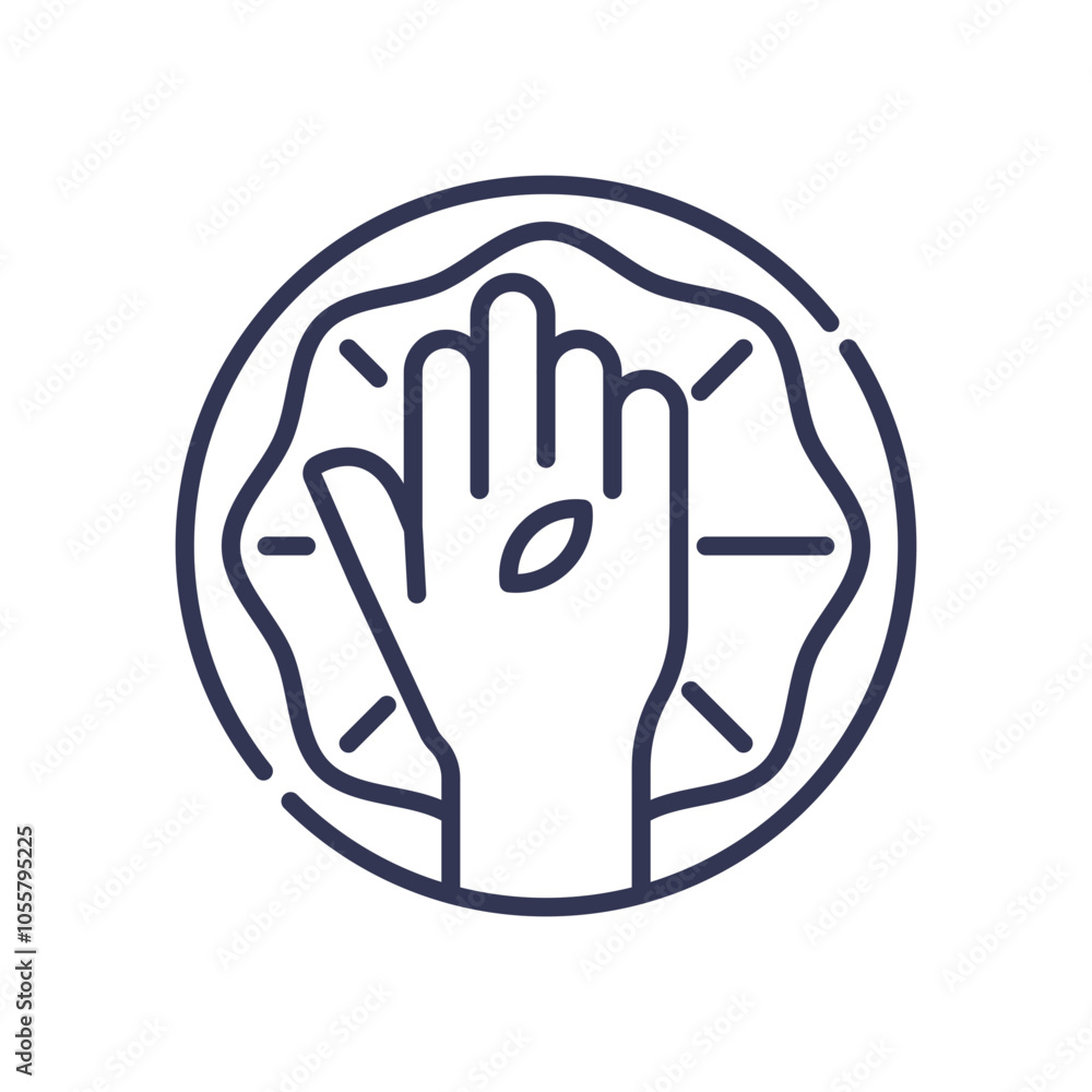 A hand with a leaf symbol, representing healing and growth. A hand with a leaf symbol, representing healing and growth.