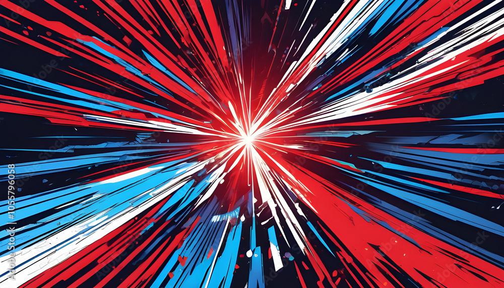 A comic zoom background using bold red and blue colors. Wide zoom lines fill the entire area in a superhero comic style. A comic zoom background using bold red and blue colors. Wide zoom lines fill the entire area in a superhero comic style.