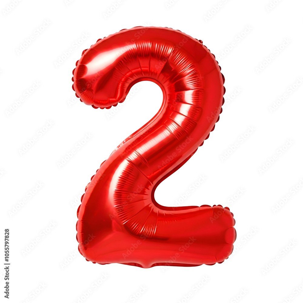 Red number 2 shaped balloon isolated on white background
Red number 2 shaped balloon isolated on white background