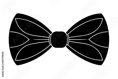 bow tie silhouette vector icon white background