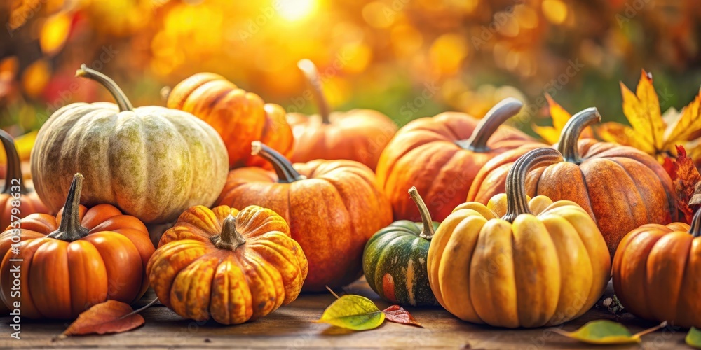 Cozy autumn background featuring close-up pumpkins perfect for fall harvest season decor Cozy autumn background featuring close-up pumpkins perfect for fall harvest season decor