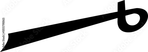 Bold black calligraphy brush stroke creating an abstract shape on a white background, adding modernity and sophistication