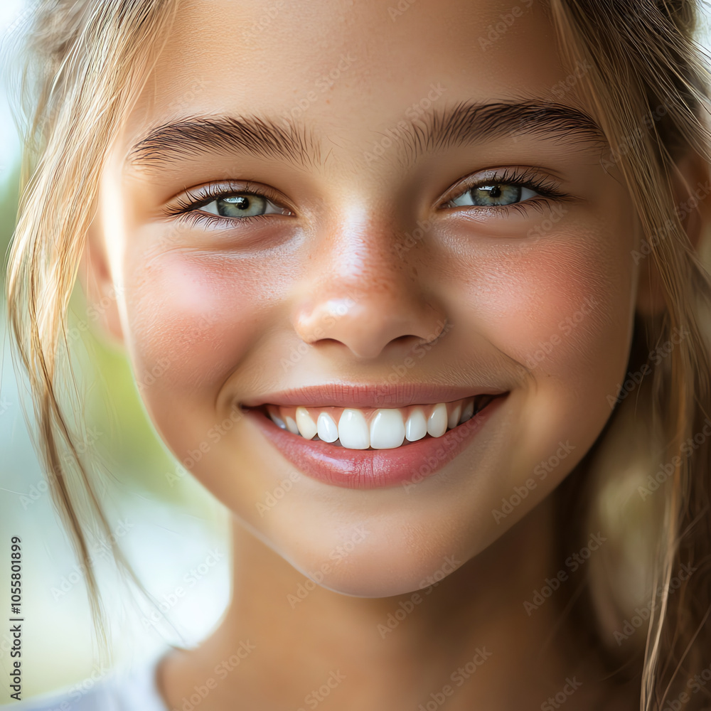 Close-Up Portrait of Smiling Young Woman with Clear Skin Close-Up Portrait of Smiling Young Woman with Clear Skin