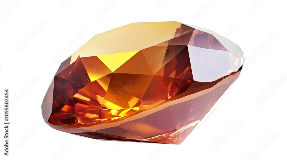 Side view of a sparkling gemstone, isolated on white, luxurious and eye-catching Side view of a sparkling gemstone, isolated on white, luxurious and eye-catching