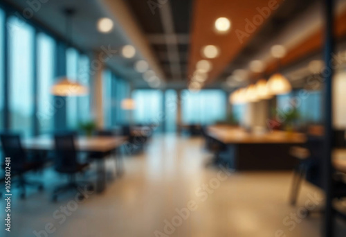 motion blur background of modern office interior design contemporary workspace for creative business defocus long exposure shake jerk