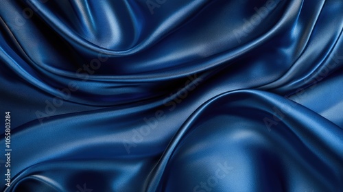 Sapphire blue silky fabric texture showcasing elegant rich folds