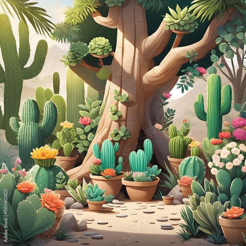 cactus in the garden. generated with AI