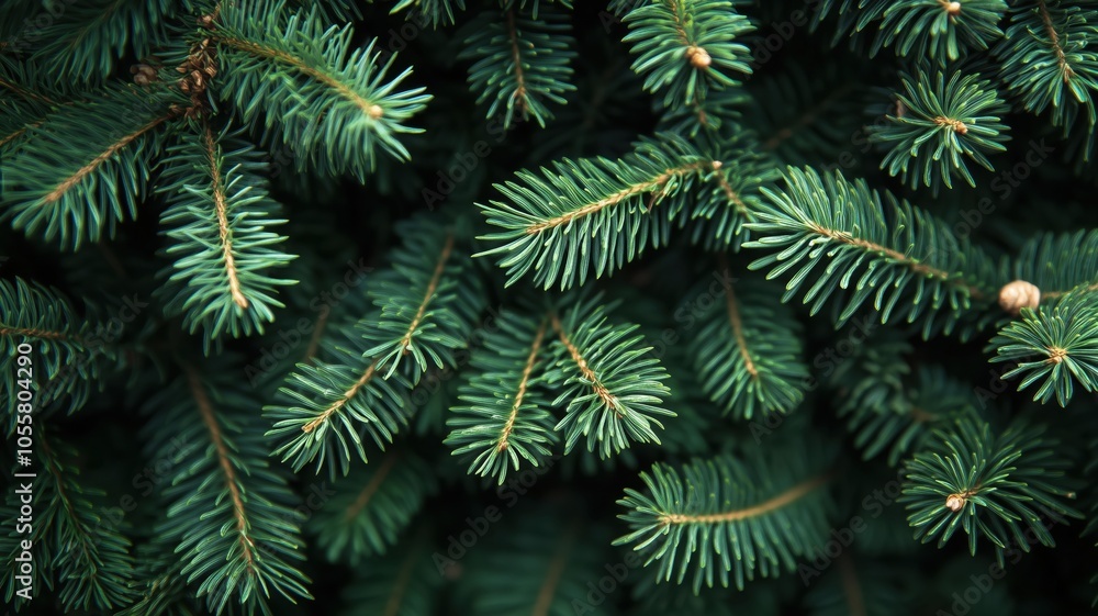 Close up of a green Christmas tree with many branches. Winter background panorama banner Close up of a green Christmas tree with many branches. Winter background panorama banner
