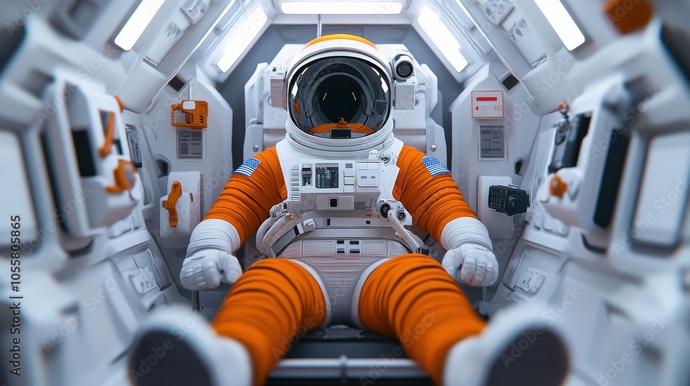 Cartoon Astronauts Enjoying Fun in Zero Gravity Cartoon Astronauts Enjoying Fun in Zero Gravity