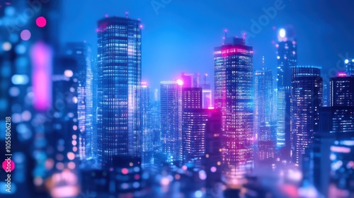 Neon Cityscape at Night