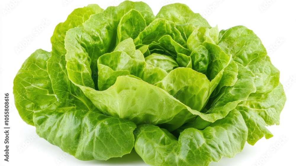 Single head of butter lettuce, isolated, clipping path on white Single head of butter lettuce, isolated, clipping path on white