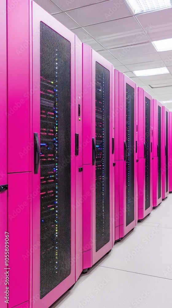 Vibrant Data Center Examining the Future of Technology with Eye-Catching Servers