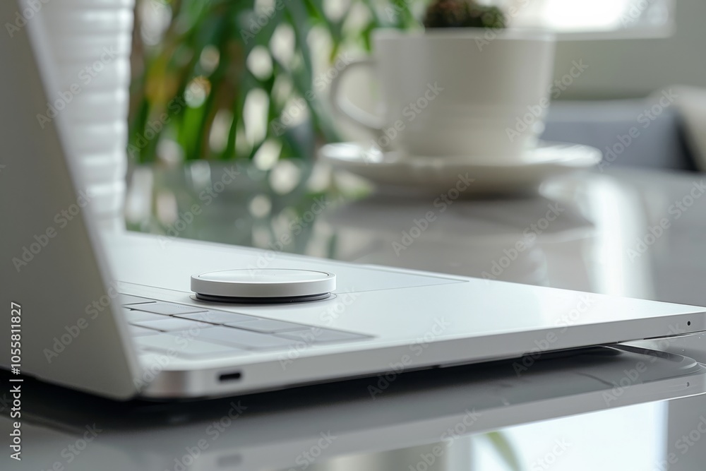 A sleek laptop and digital notepad lie on a reflective surface, indicating a modern workspace ready for creativity and productivity. A sleek laptop and digital notepad lie on a reflective surface, indicating a modern workspace ready for creativity and productivity.