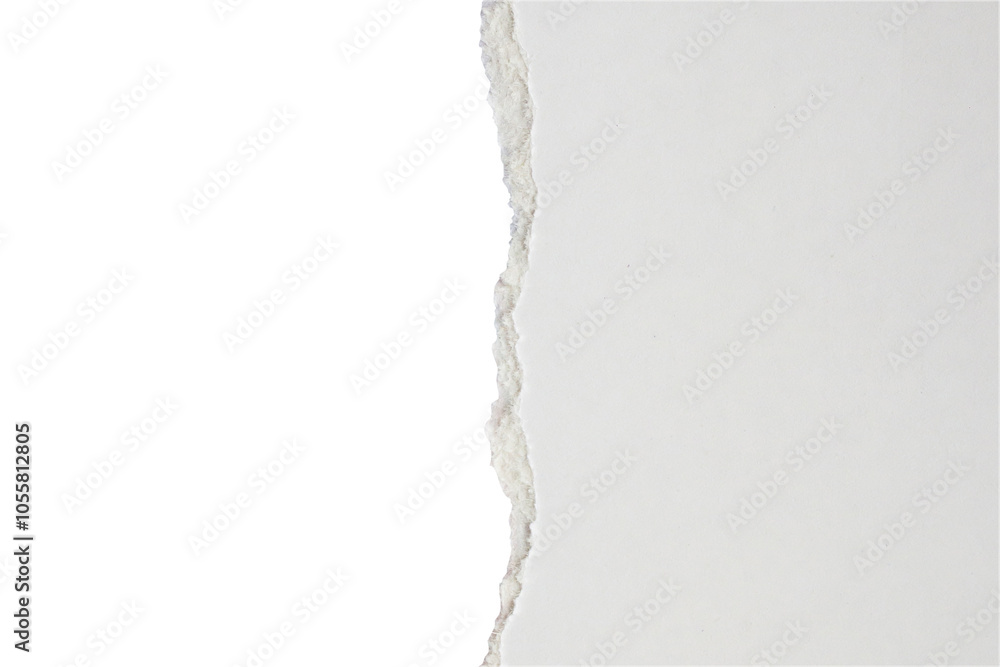 White ripped paper torn edges strips isolated on white background White ripped paper torn edges strips isolated on white background