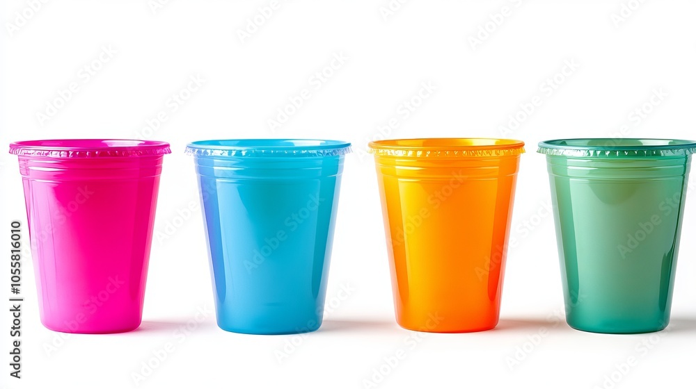 Colorful plastic cups