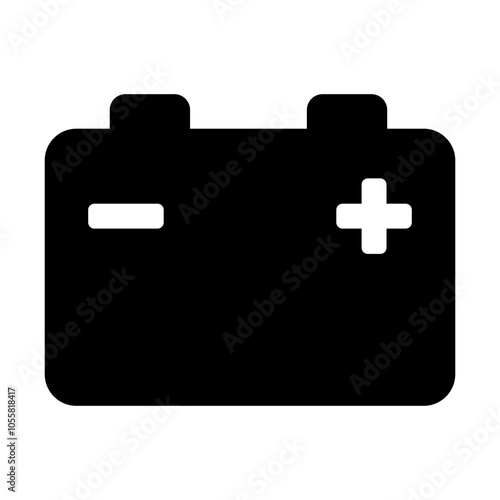 Car battery icon. Car accumulator icon. Auto battery symbols.