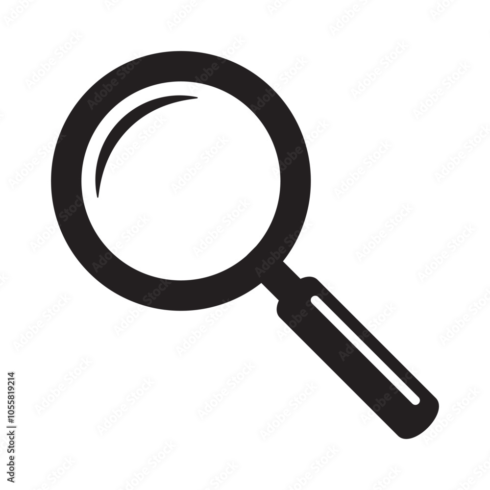 Magnifying glass icon, magnifier or loupe icon. Search icon. Magnifying glass icon, magnifier or loupe icon. Search icon.