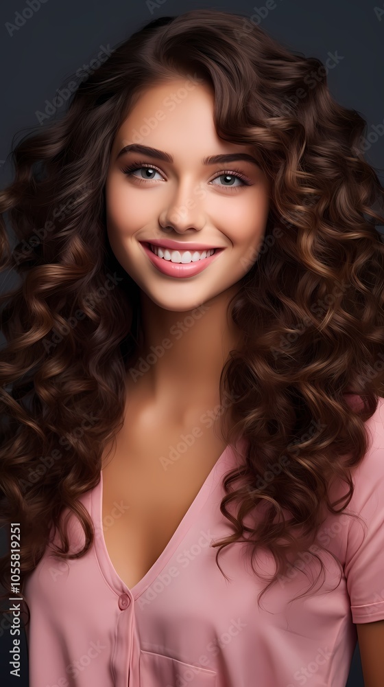 Cute girl with lush curly hair Cute girl with lush curly hair