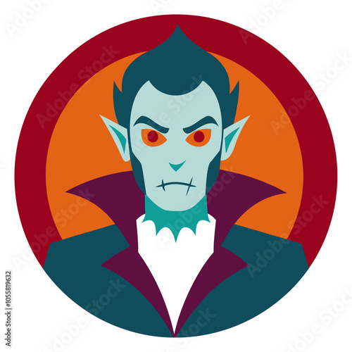 Halloween Scary Vampire Silhouette Vector illustration