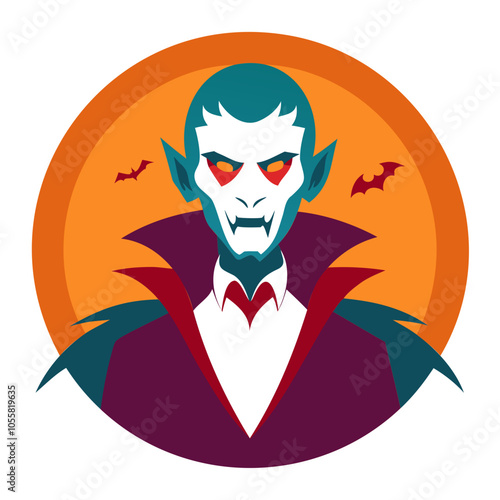 Halloween Scary Vampire Silhouette Vector illustration