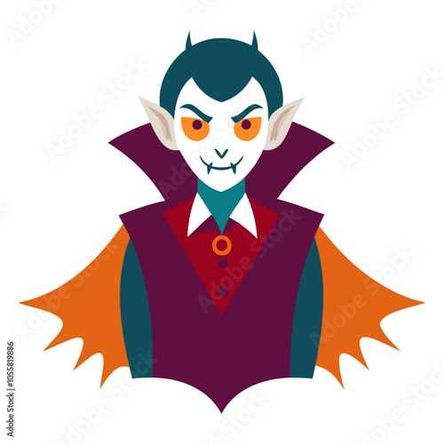 Halloween Scary Vampire Silhouette Vector illustration