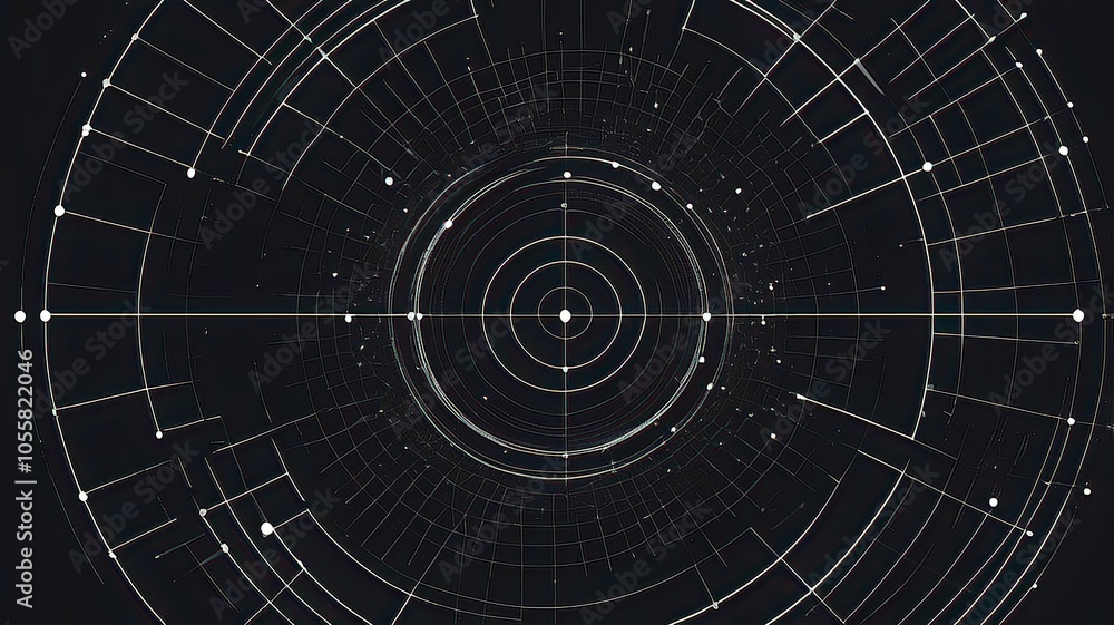 Fototapeta premium Geometric Monochrome Texture with Dot Alignment