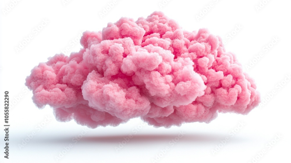 Pink Cloud Floating in White Space Pink Cloud Floating in White Space