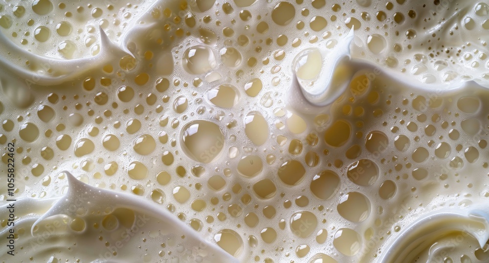 Close Up of Creamy Beer Foam With Bubbles Close Up of Creamy Beer Foam With Bubbles