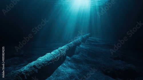 A sea cable extends across the ocean floor under a dim blue glow, symbolizing the power of global connectivity