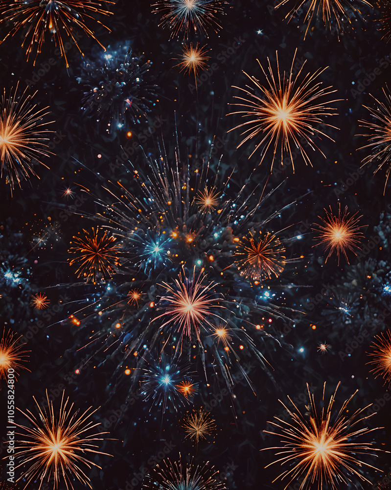 Fototapeta premium Fireworks in the night sky