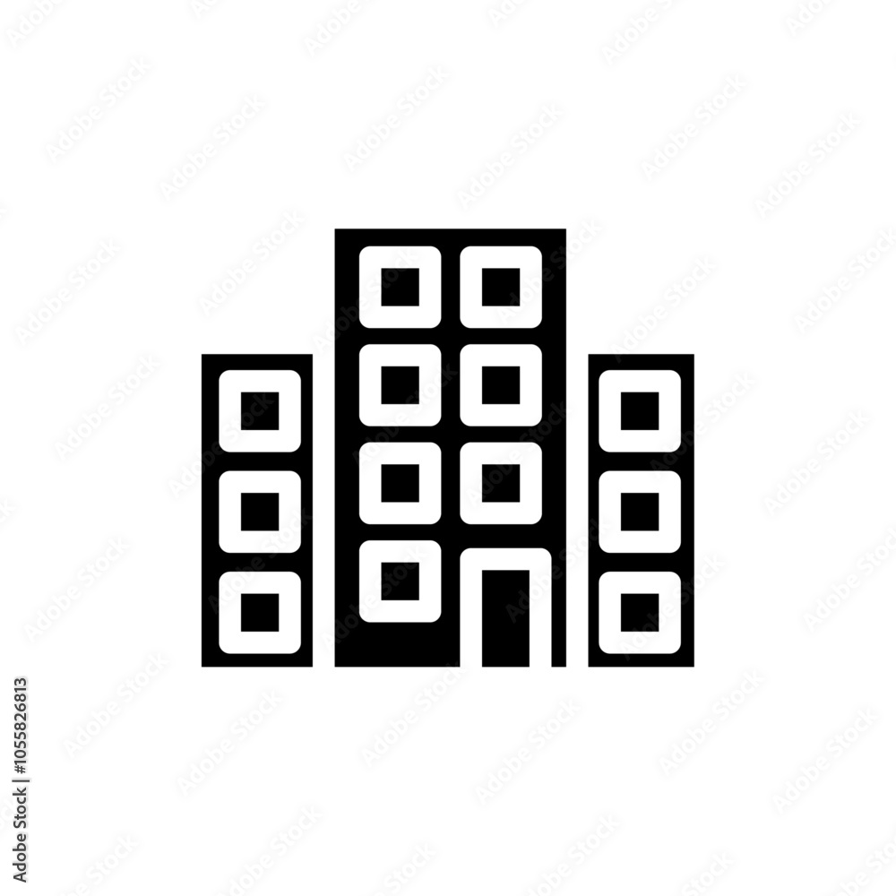 Building icon logo sign set vector outline Building icon logo sign set vector outline