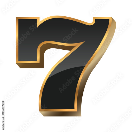 Slot 777 black bronze. Big win concept. Casino jackpot. Vector illustration