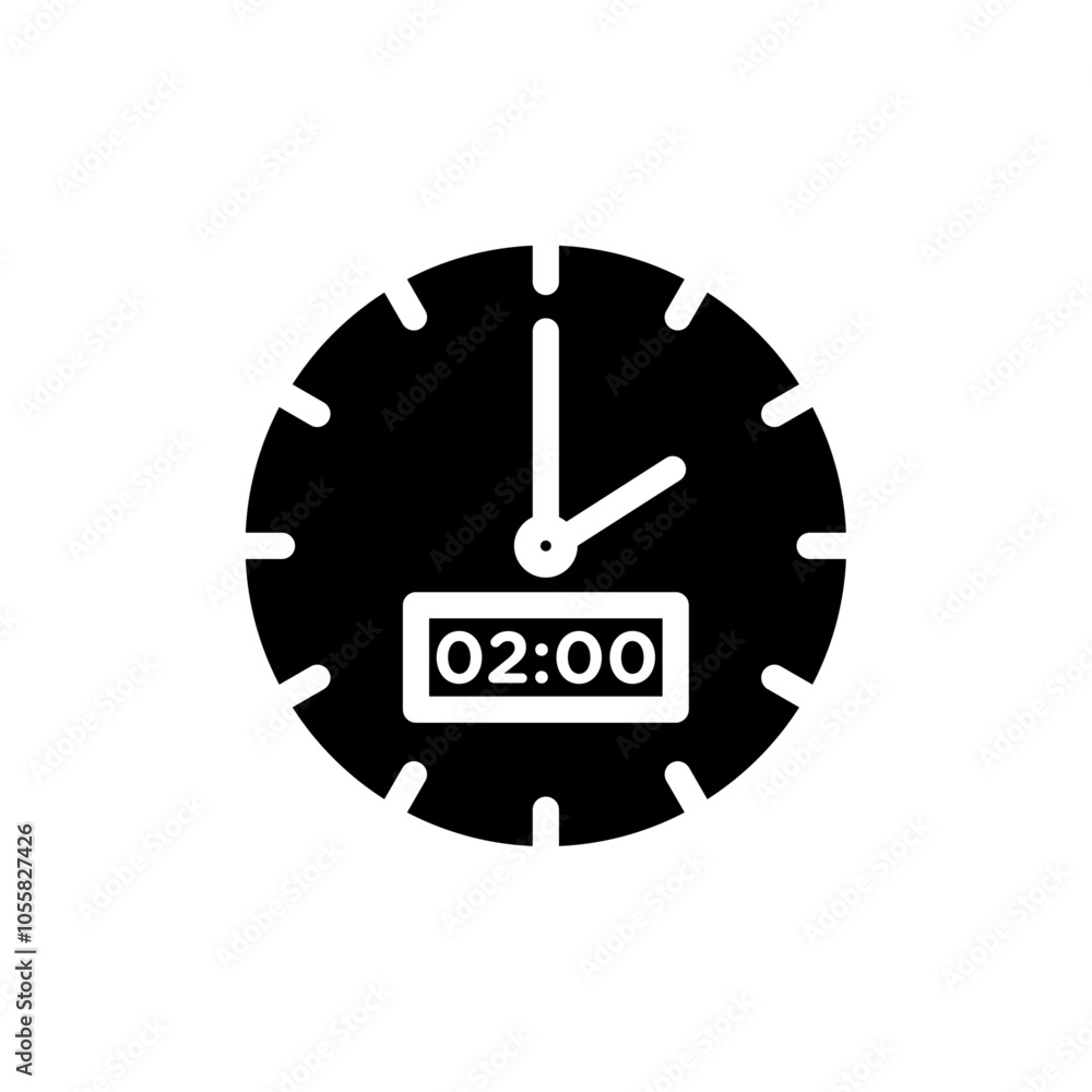 Clock two icon logo sign set vector outline Clock two icon logo sign set vector outline