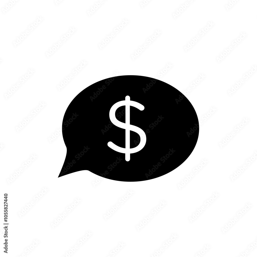 Comment dollar icon logo sign set vector outline Comment dollar icon logo sign set vector outline