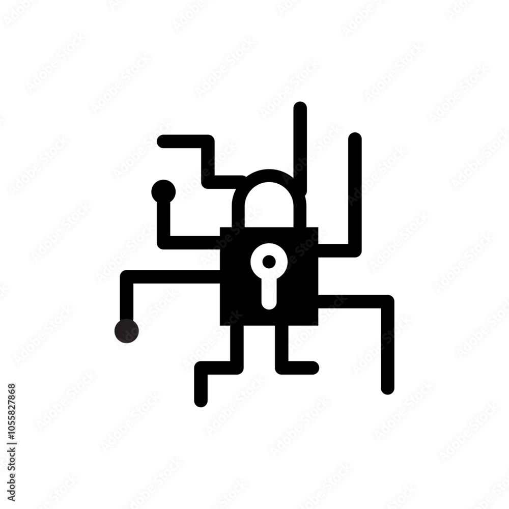 Cyber security icon logo sign set vector outline Cyber security icon logo sign set vector outline