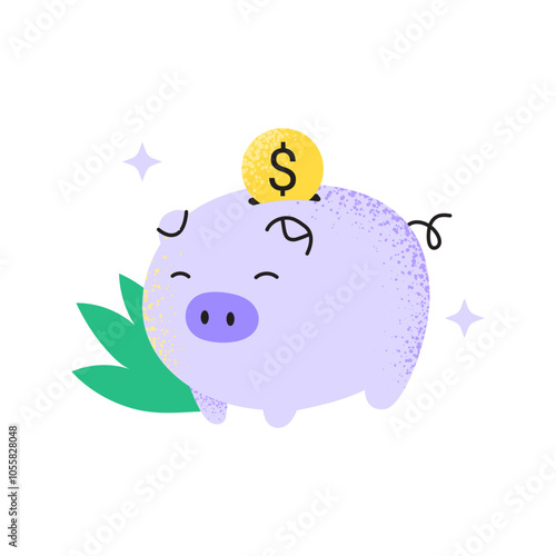 Wellness and a balanced life. Financial wealth and saving money icon. Vector flat illustration isolated on a white background.