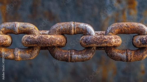 A macro photograph of the anchor's chain, focusing on the links and texture, with the surrounding area softly blurred.