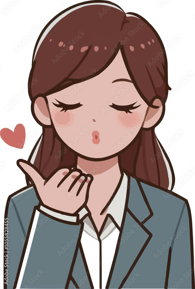 Person blowing a kiss .illustration vector on white background Person blowing a kiss .illustration vector on white background