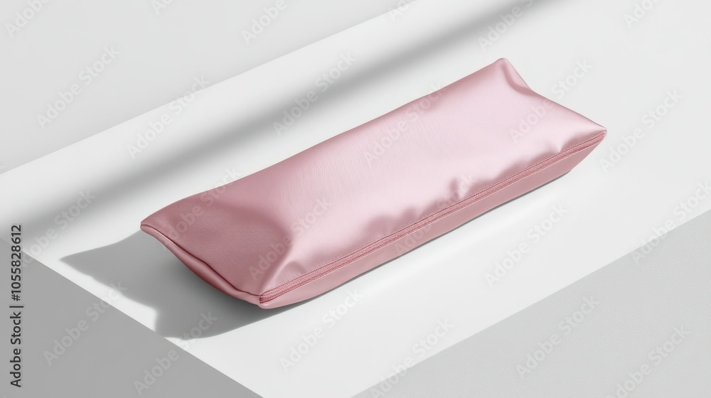 Pink Zippered Pouch on White Surface Pink Zippered Pouch on White Surface