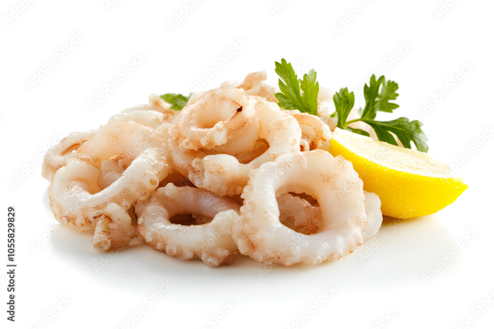 calamari - fried squid or octopus with french fries calamari - fried squid or octopus with french fries