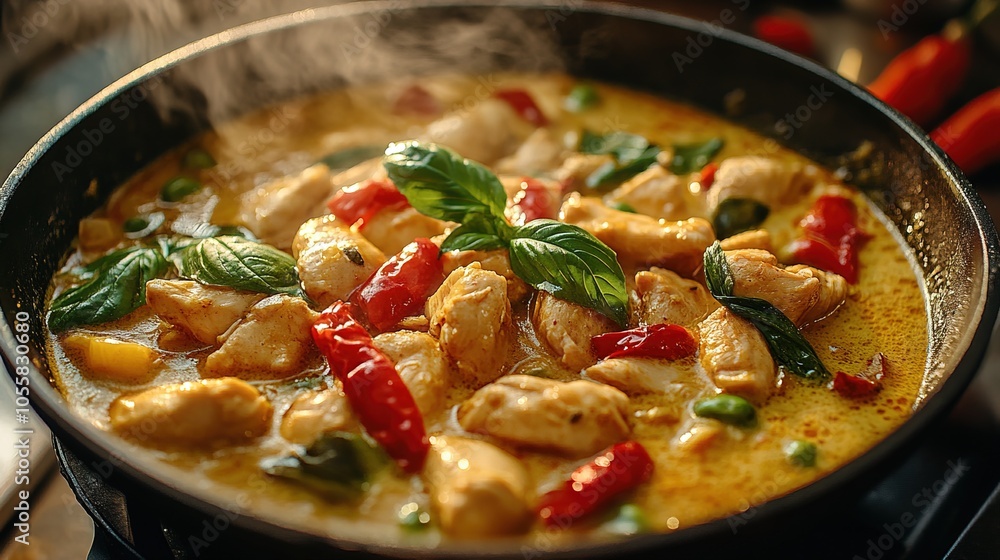 Spicy Thai green curry with chicken Spicy Thai green curry with chicken