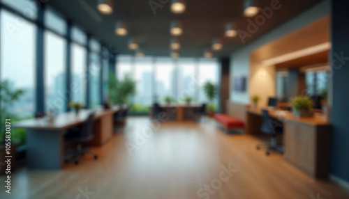 motion blur background of modern office interior design contemporary workspace for creative business defocus long exposure shake jerk