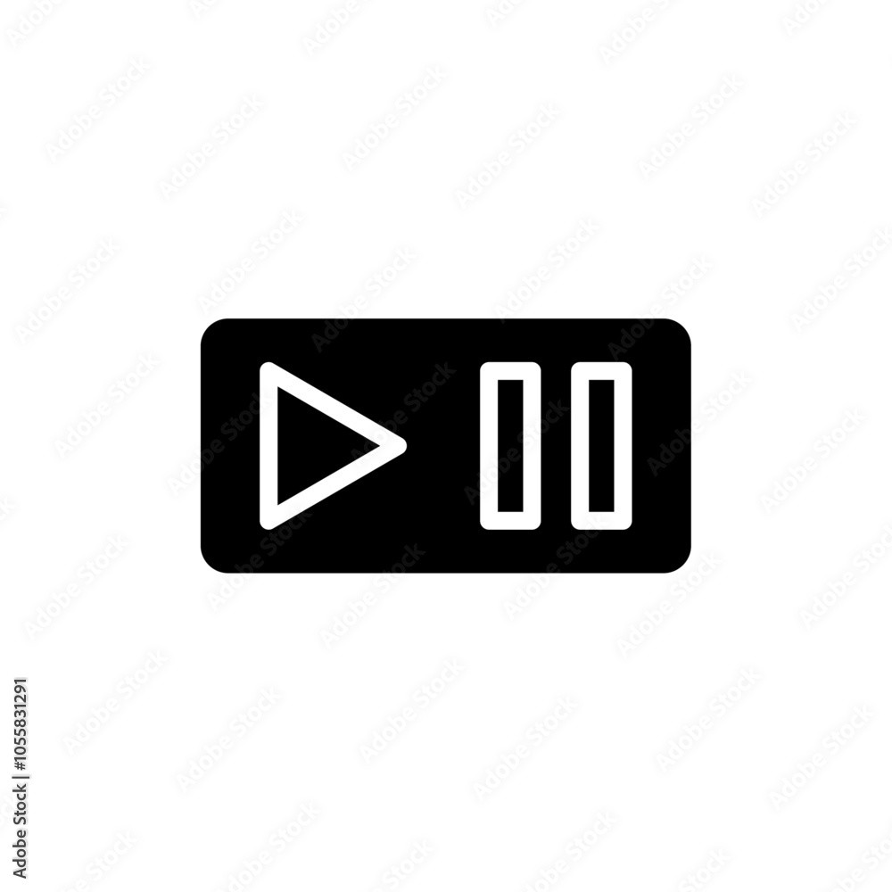 Play pause icon logo sign set vector outline Play pause icon logo sign set vector outline