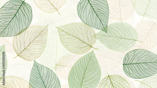 A Detailed and Intricate Leaf Print Design Emphasizing the Beauty of Nature and Artistry