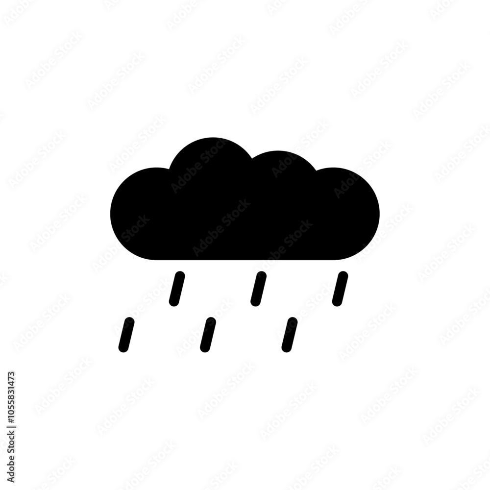 Rainy icon logo sign set vector outline Rainy icon logo sign set vector outline