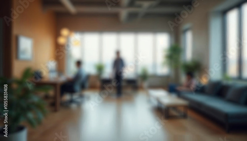 motion blur background of modern office interior design contemporary workspace for creative business defocus long exposure shake jerk