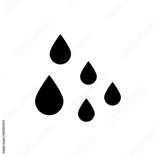 Raindrops icon logo sign set vector outline